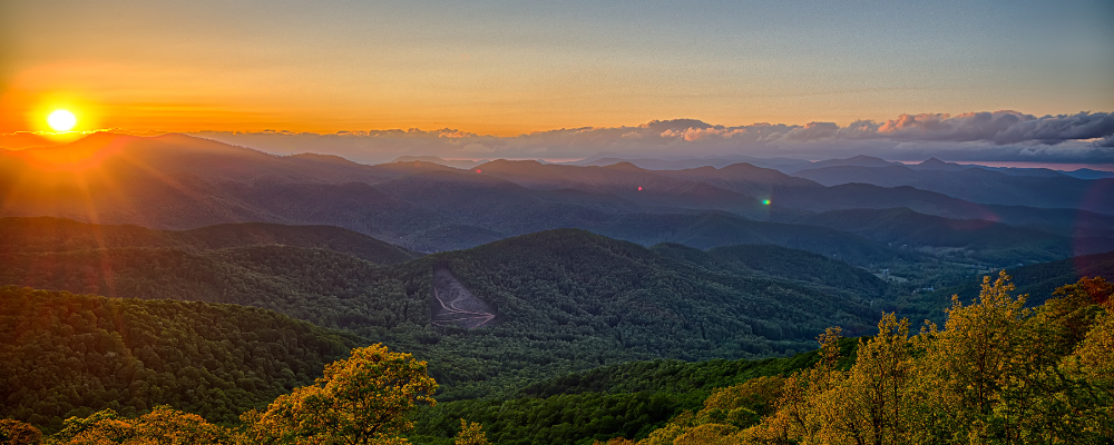 Sunset over the Appalachian Mountains on the Blue Ridge Parkway