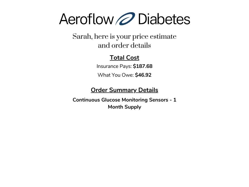 Aeroflow Diabetes CGM insurance breakdown