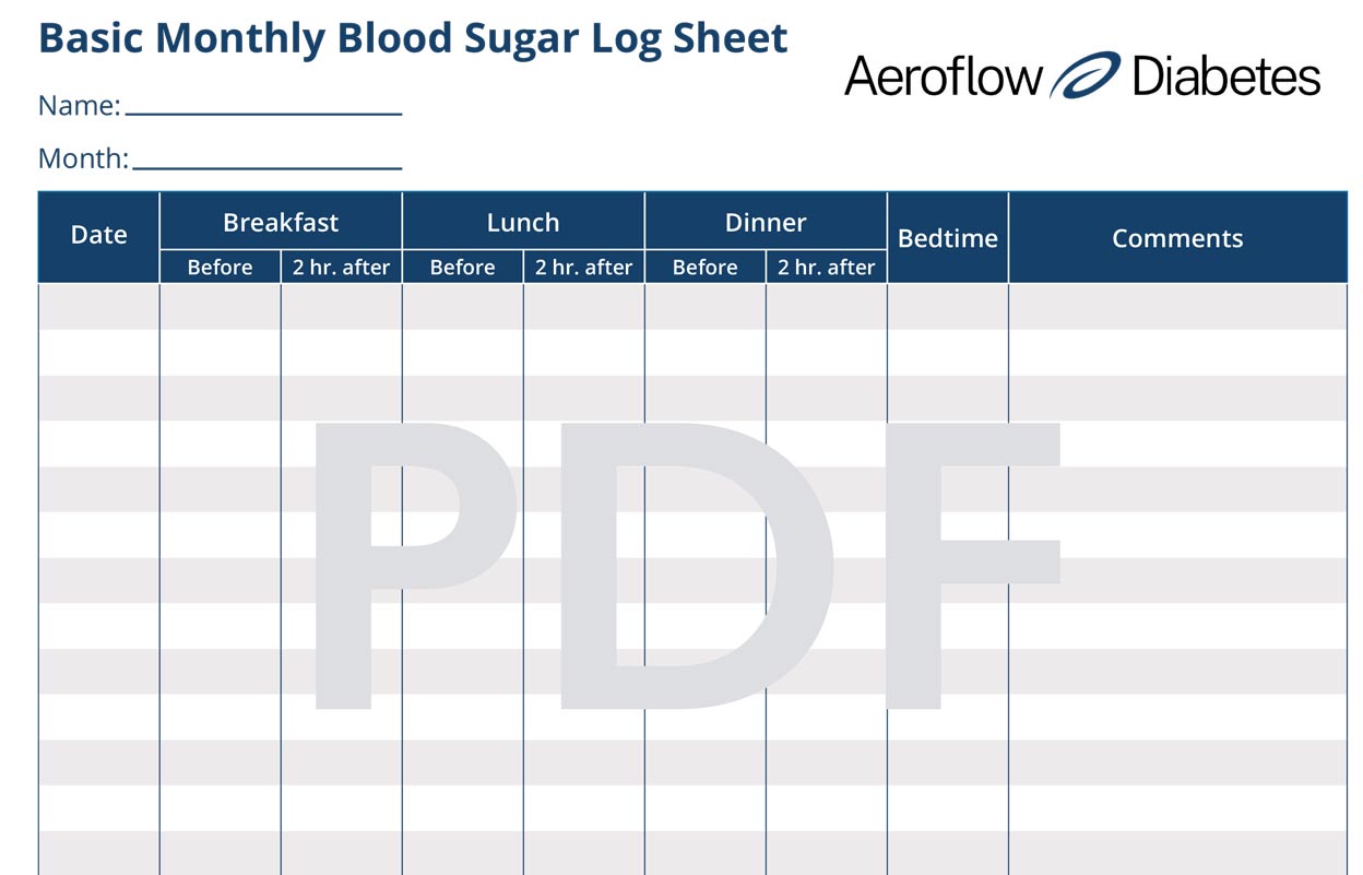Large Print Monthly Free Printable Blood Sugar Log Sheet Free 