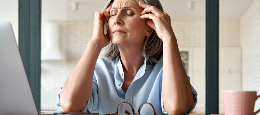 woman with sugar headache