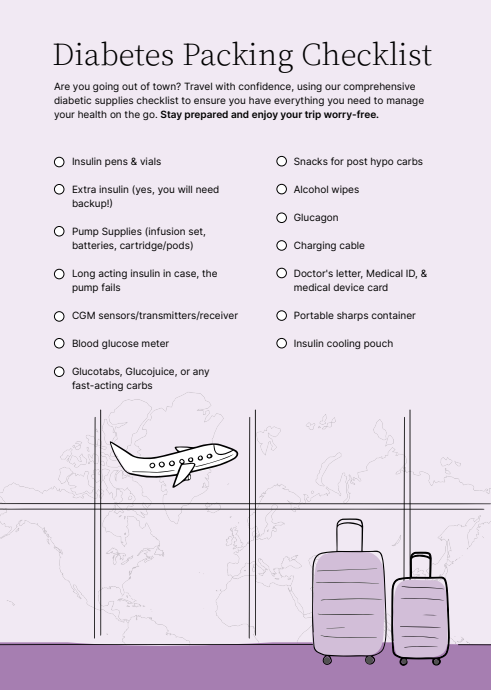 Aeroflow Diabetes Diabetic Travel Checklist