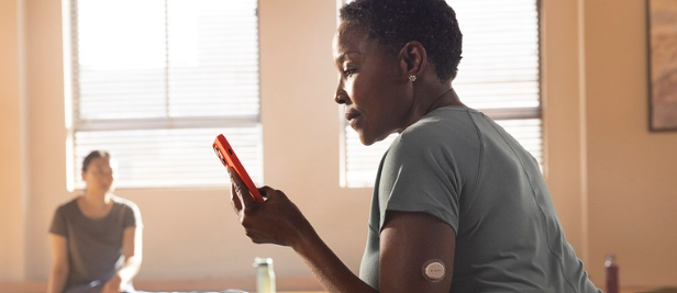 woman wearing cgm