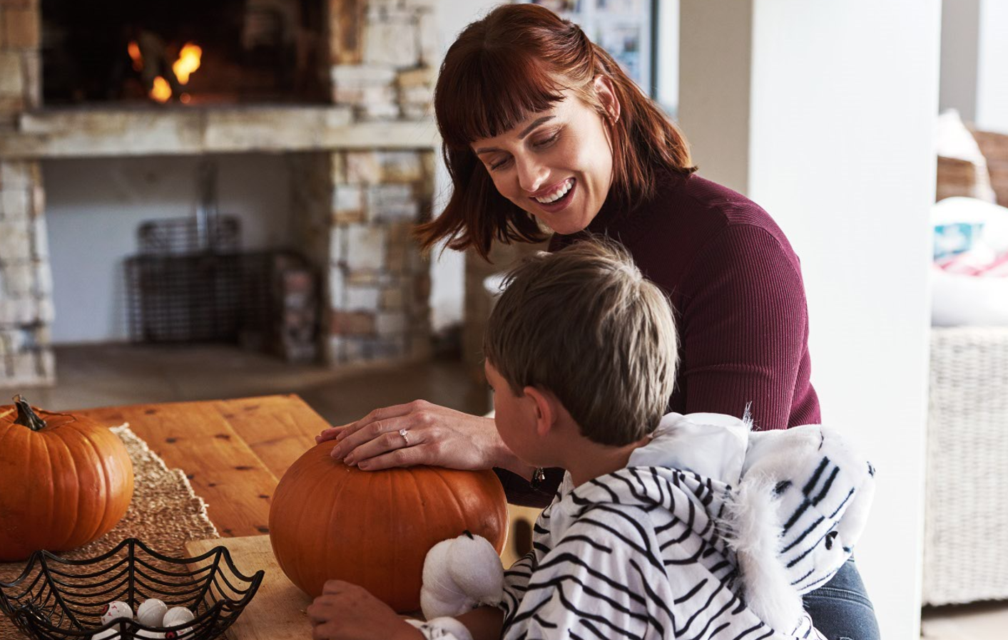 Carving Halloween pumpkins