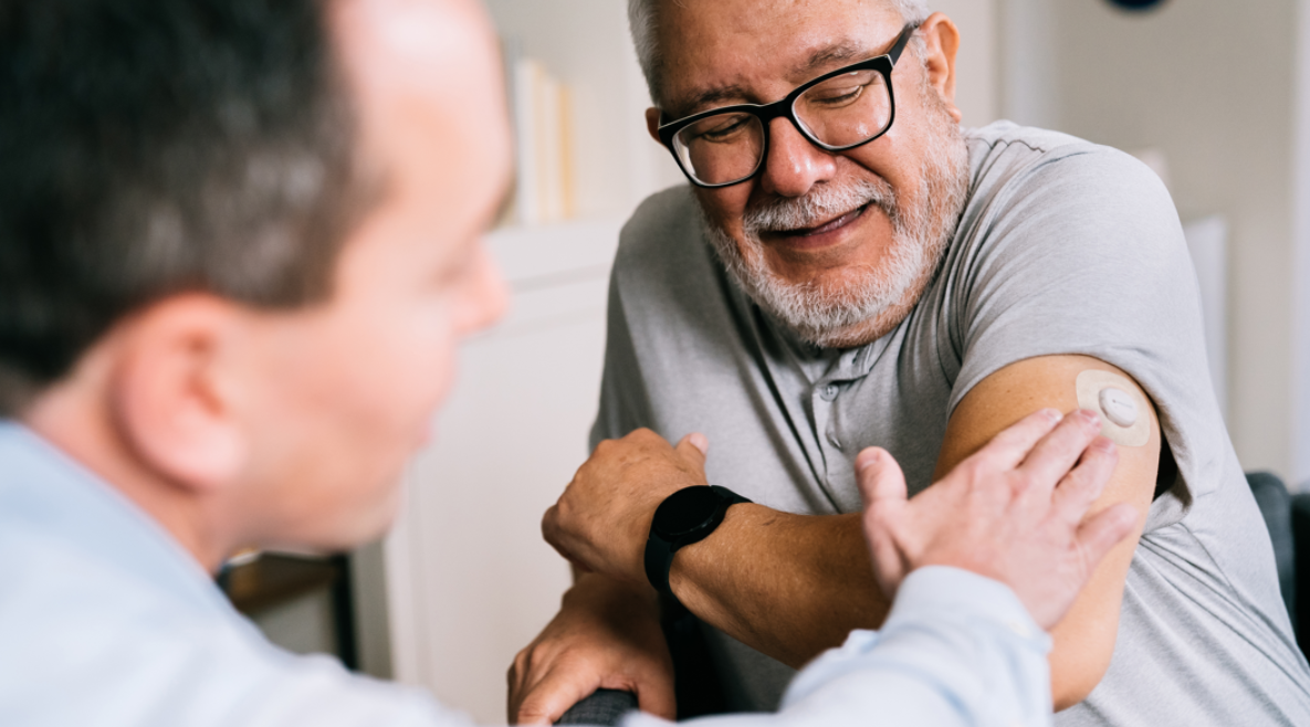 wearing Dexcom sensor