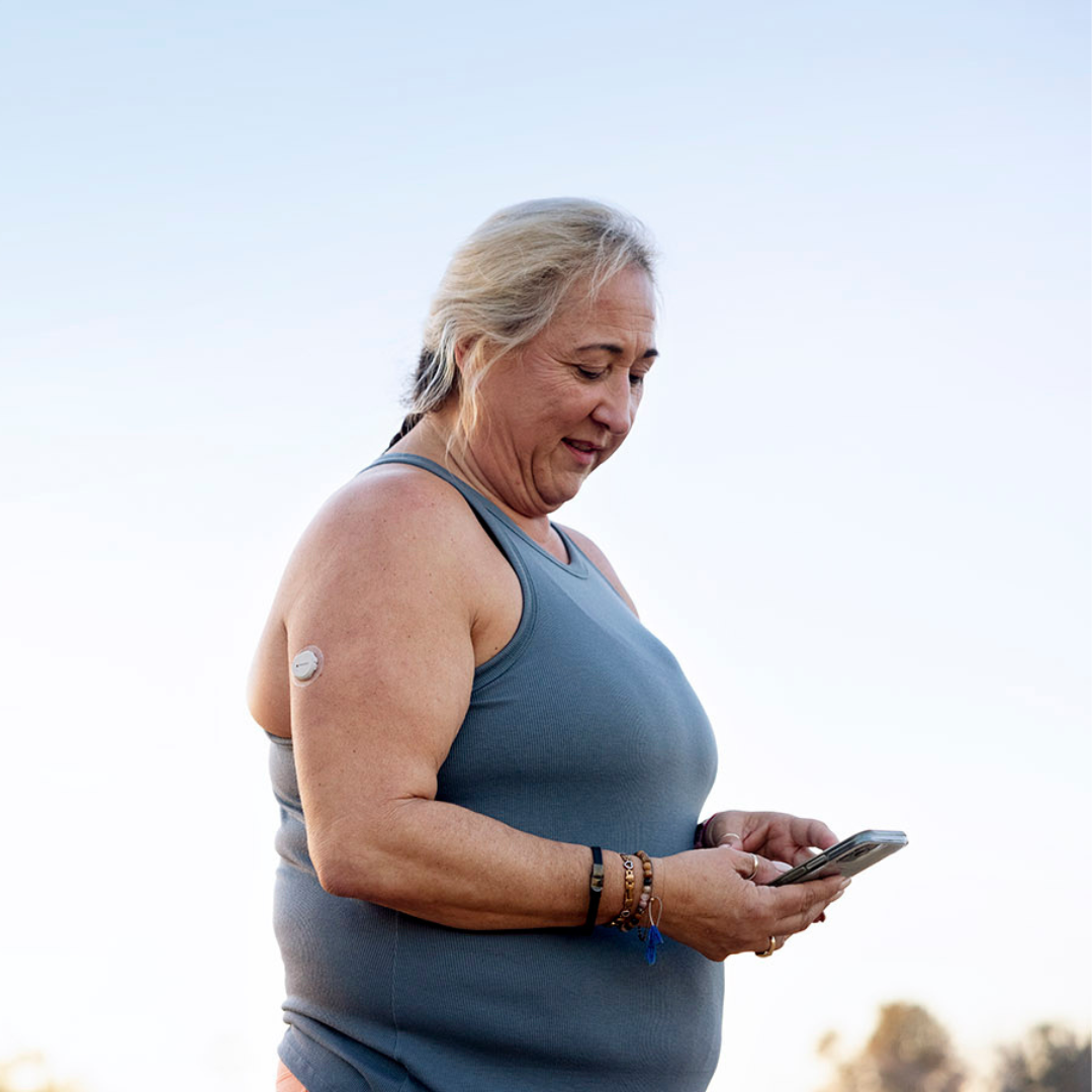 woman wearing cgm